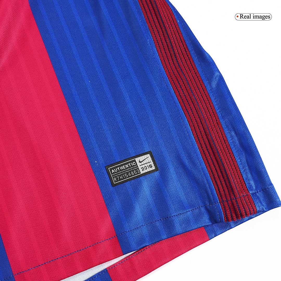 Retrô MESSI #10 Barcelona Casa Camisa 2016/17 Vermelho&Azul