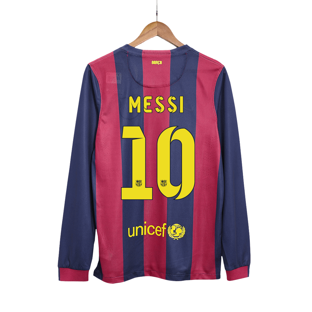 MESSI #10 Barcelona Retro Jersey Home Long Sleeve Soccer Shirt 2014/15