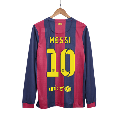 MESSI #10 Barcelona Retro Jersey Home Long Sleeve Soccer Shirt 2014/15