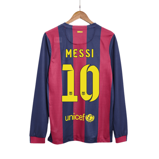 MESSI #10 Barcelona Retro Jersey Home Long Sleeve Soccer Shirt 2014/15