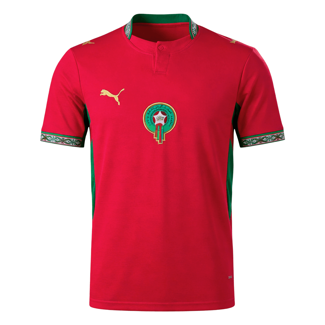 Morocco Casa Camisa Copa do Mundo 2026 Vermelho - camisola de futebol para adeptos em