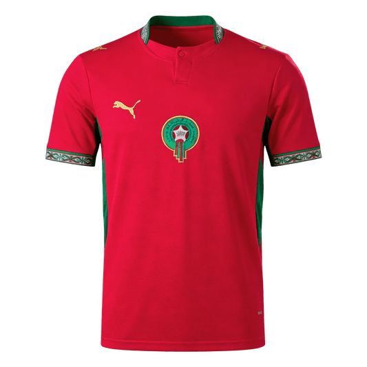 Morocco Casa Camisa Copa do Mundo 2026 Vermelho - camisola de futebol para adeptos em