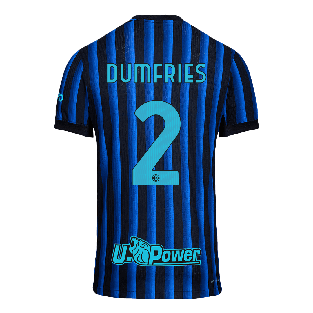 Autêntico DUMFRIES #2 Inter Milan Casa Futebol Camisas 2025/26