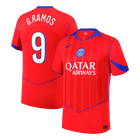 G.RAMOS #9 PSG Fora Terceira Camisa 2025/26 Vermelho