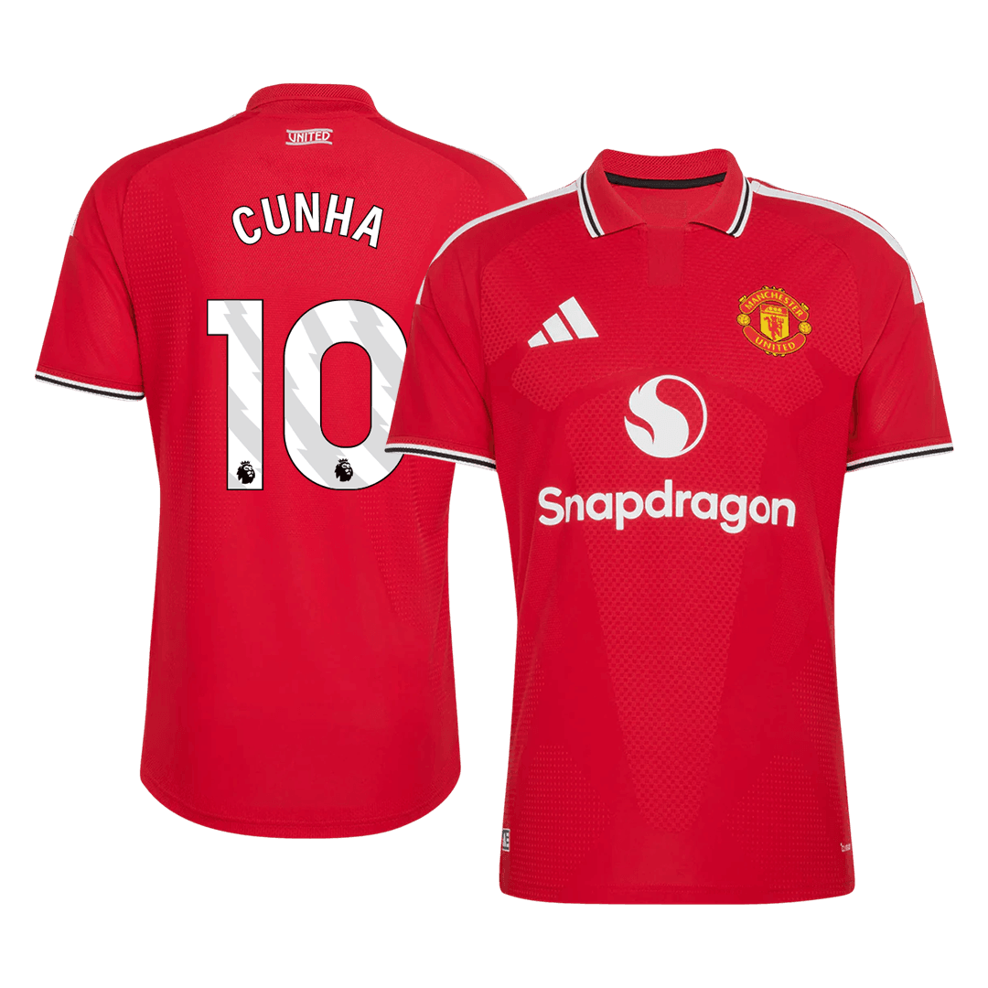 Versão do Jogador CUNHA #10 Manchester United Casa Futebol Camisas 2026/27 Vermelho