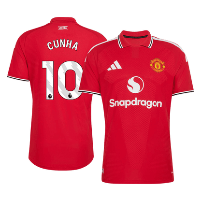 Versão do Jogador CUNHA #10 Manchester United Casa Futebol Camisas 2026/27 Vermelho
