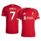 WIRTZ #7 Liverpool Casa Camisa 2025/26 Vermelho