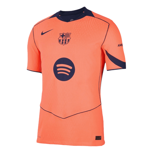 Autêntico Barcelona Fora Terceira Futebol Camisas 2025/26 Laranja