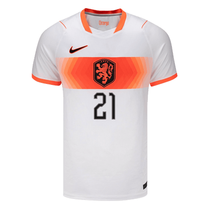 F.DE JONG #21 Netherlands Fora Copa do Mundo Camisa 2026 Branco