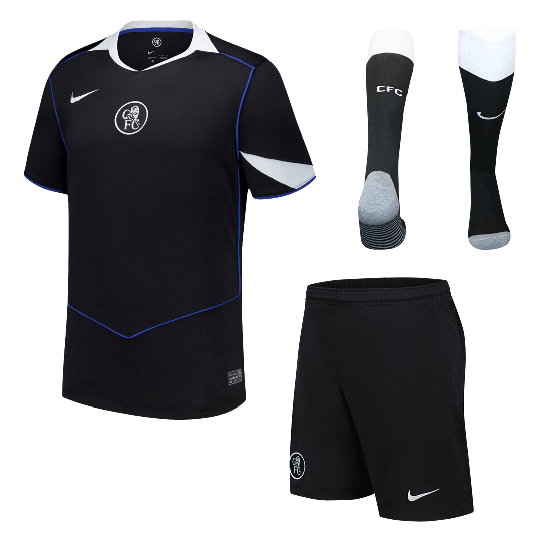 Chelsea Fora Terceira Camisa Conjunto(Camisa+Calções+Meias) 2025/26 Preto