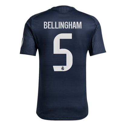 Autêntico BELLINGHAM #5 Real Madrid Fora Futebol Camisas 2025/26 Marinha