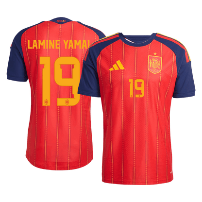 Versão do Jogador LAMINE YAMAL #19 Espanha Casa Copa do Mundo Futebol Camisas 2026 Vermelho