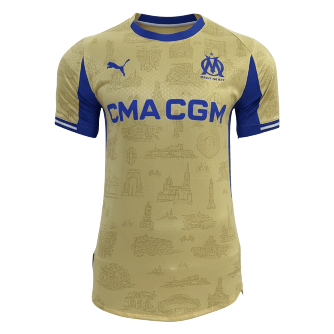 Versão do Jogador Marseille Quarta Futebol Camisas 2025/26 Amarelo