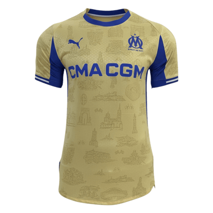 Versão do Jogador Marseille Quarta Futebol Camisas 2025/26 Amarelo