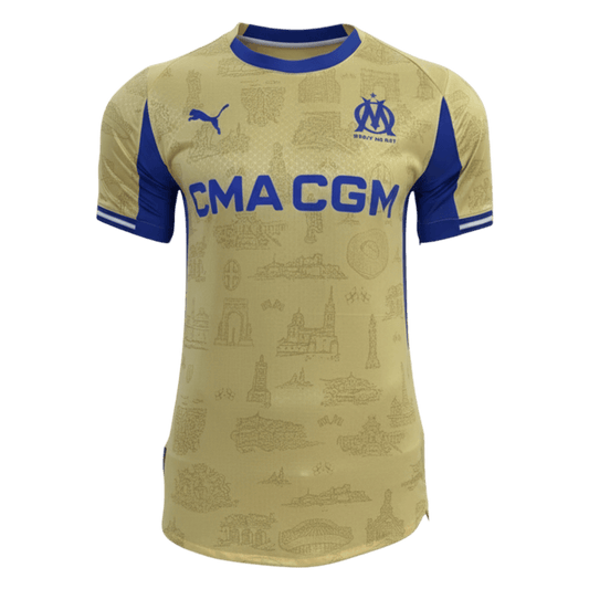 Versão do Jogador Marseille Quarta Futebol Camisas 2025/26 Amarelo