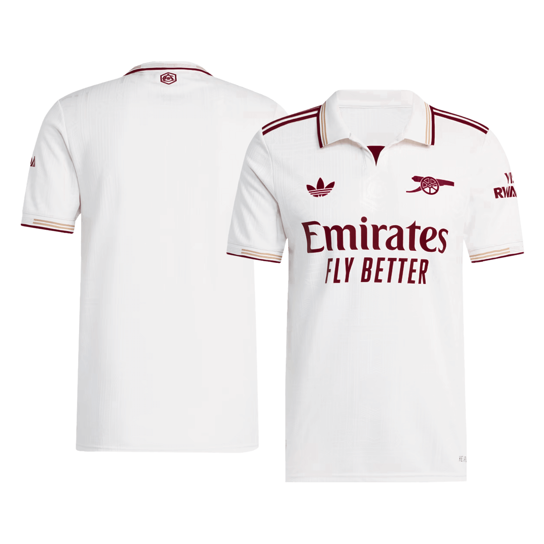 Autêntico Arsenal Fora Terceira Futebol Camisas 2025/26 Branco