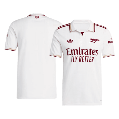 Autêntico Arsenal Fora Terceira Futebol Camisas 2025/26 Branco