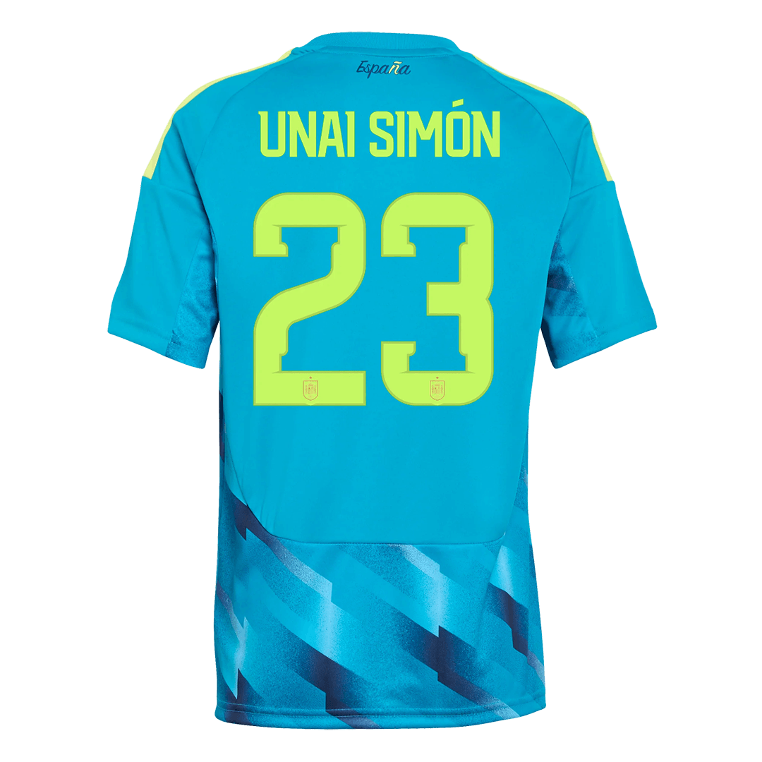 UNAI SIMÓN #23 Spain Goleiro Copa do Mundo Camisa 2026 Azul