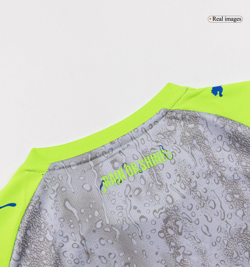 Manchester City Infantil 
 Terceira Conjunto (Camisa+Shorts+Meias) 2025/26 Cinza