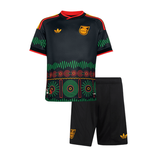 Jamaica Infantil Fora Copa do Mundo World Cup Futebol Camisa 2026 Preto - camisola de futebol para adeptos em