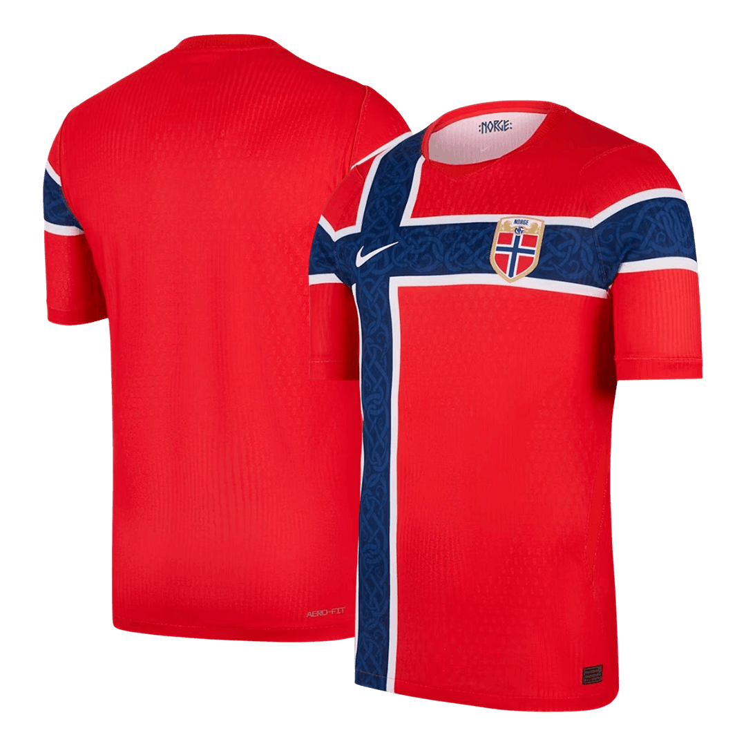 Versão do Jogador Noruega Casa Copa do Mundo Futebol Camisas 2026 Vermelho