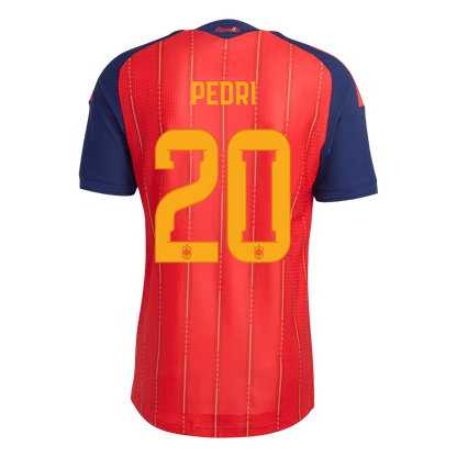 Versão do Jogador PEDRI #20 Spain Casa Copa do Mundo Futebol Camisas 2026 Vermelho