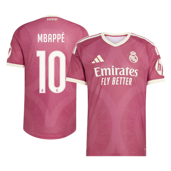 Versão do Jogador MBAPPÉ #10 Real Madrid Terceira Futebol Camisas 2026/27 Rosa