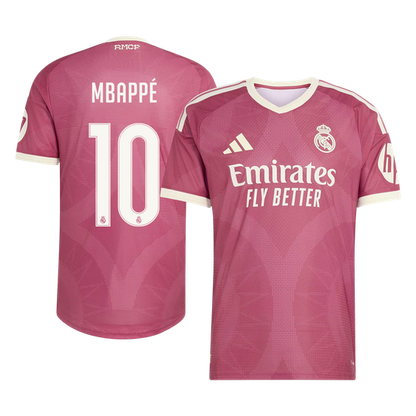 Versão do Jogador MBAPPÉ #10 Real Madrid Terceira Futebol Camisas 2026/27 Rosa