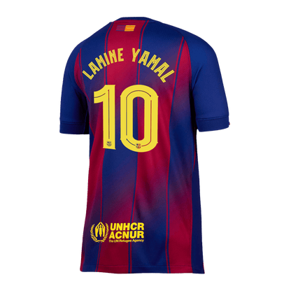 LAMINE YAMAL #10 Barcelona Casa Camisa 2025/26- Vermelho&Azul
