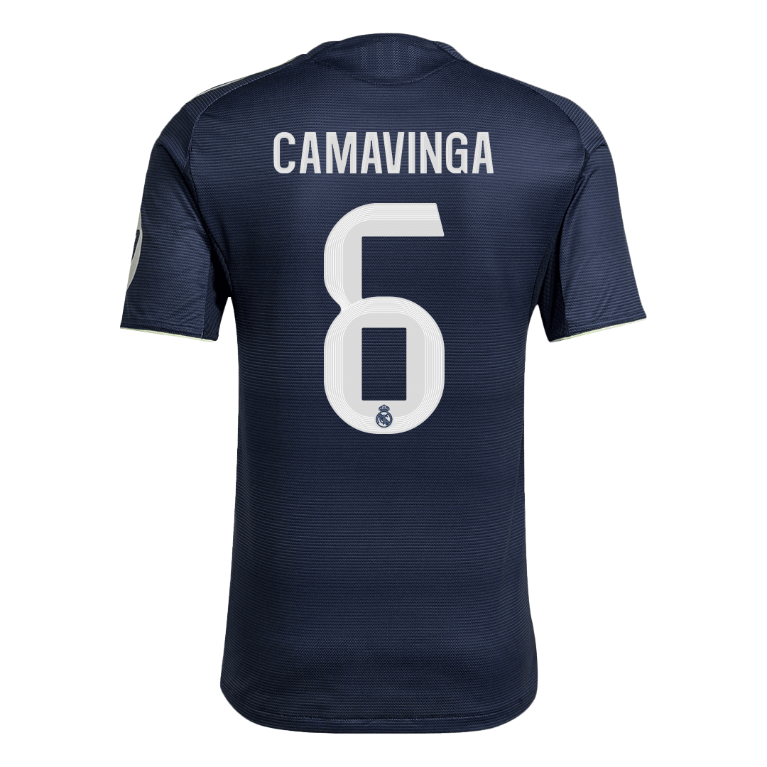 Autêntico CAMAVINGA #6 Real Madrid Fora Futebol Camisas 2025/26 Marinha