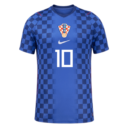 Versão do Jogador MODRIĆ #10 Croatia Fora Copa do Mundo Futebol Camisas 2026 Azul