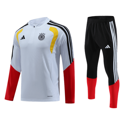 Germany Zíper Moletom Conjunto (Top+Calças) 2026 Branco
