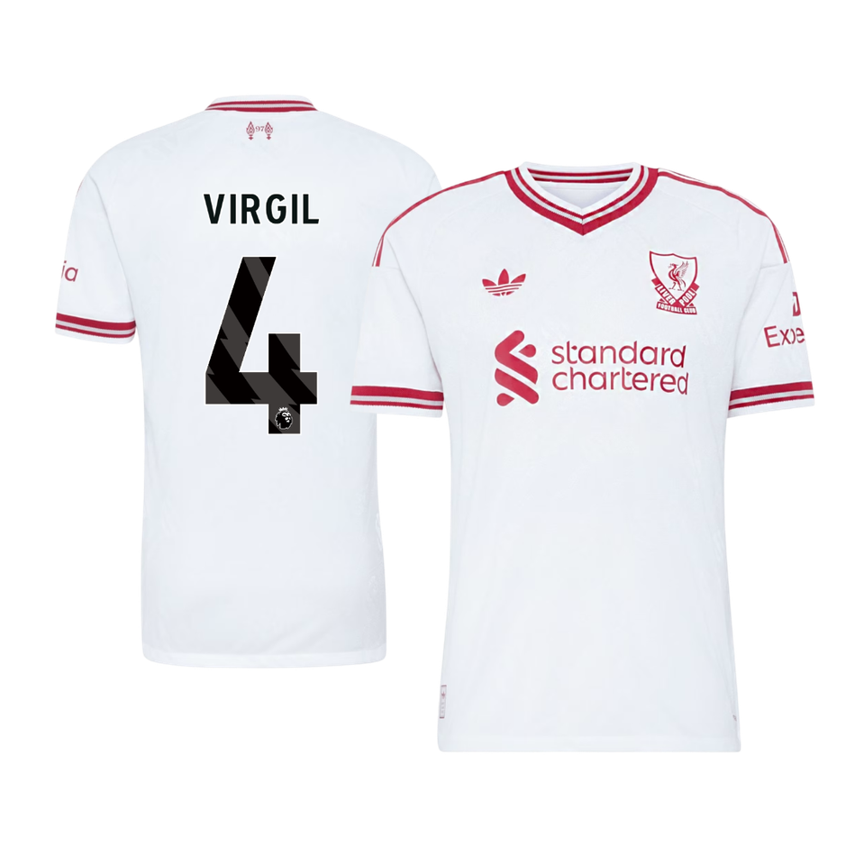 Versão do Jogador VIRGIL #4 Liverpool Fora Futebol Camisas 2026/27 Branco
