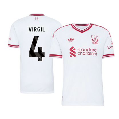 Versão do Jogador VIRGIL #4 Liverpool Fora Futebol Camisas 2026/27 Branco
