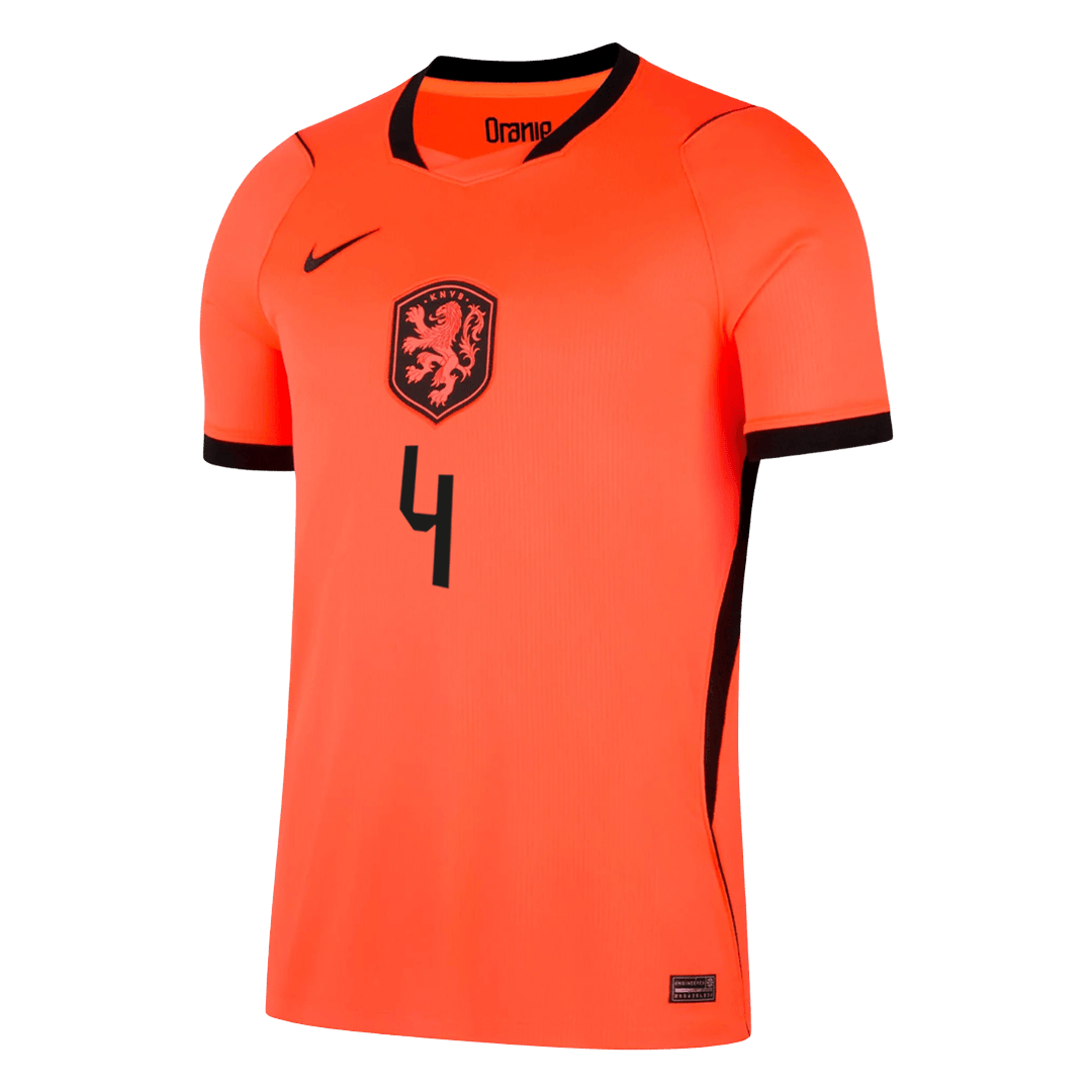 VIRGIL #4 Netherlands Casa Copa do Mundo Camisa 2026 Laranja