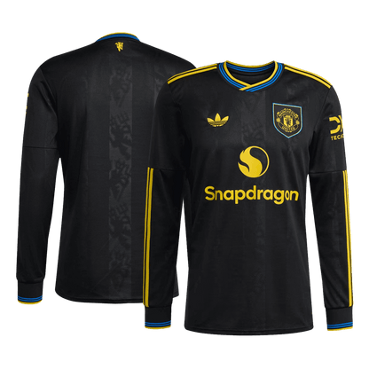 Manchester United Fora Terceira Manga comprida Camisa 2025/26 Preto