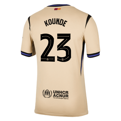 KOUNDE #23 Barcelona Fora Camisa 2025/26 Amarelo UCL