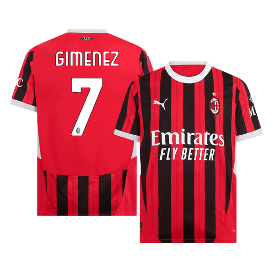 AC Milan GIMENEZ #7 Soccer Jersey Home Custom Shirt 2024/25