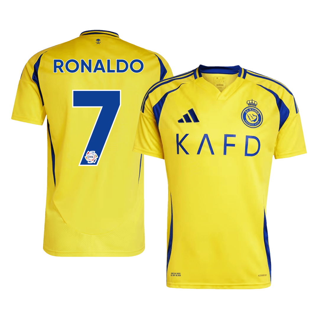 RONALDO #7 Camisola personalizada Camisola de futebol Al Nassr Home 2024/25
