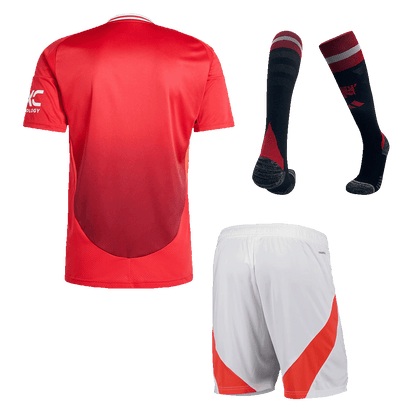 Men's Manchester United Home Football Shirt Kit (Shirt+Shorts+Socks) 2024/25 Football Kit UK