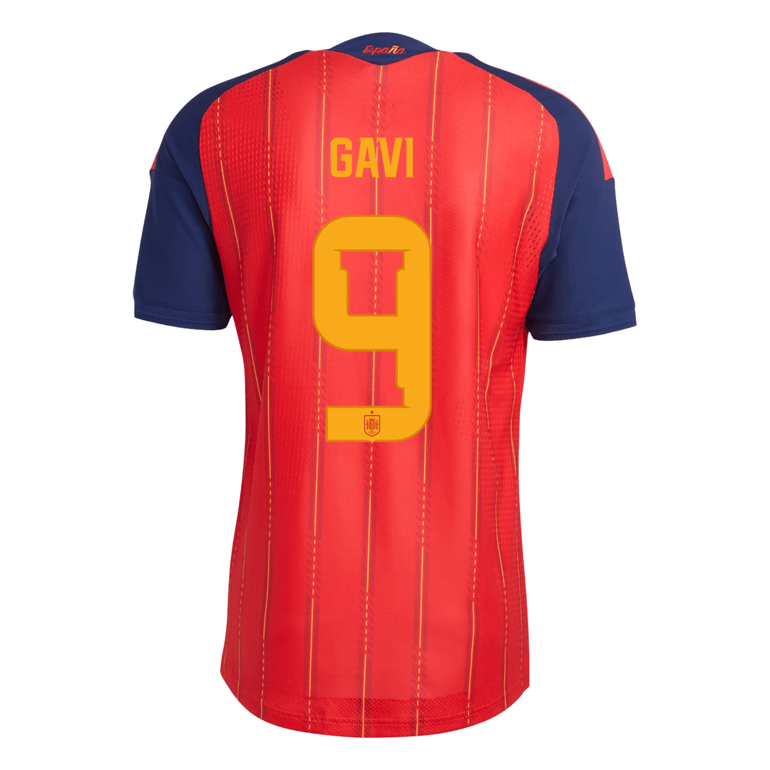 Versão do Jogador GAVI	 #9 Spain Casa Copa do Mundo Futebol Camisas 2026 Vermelho