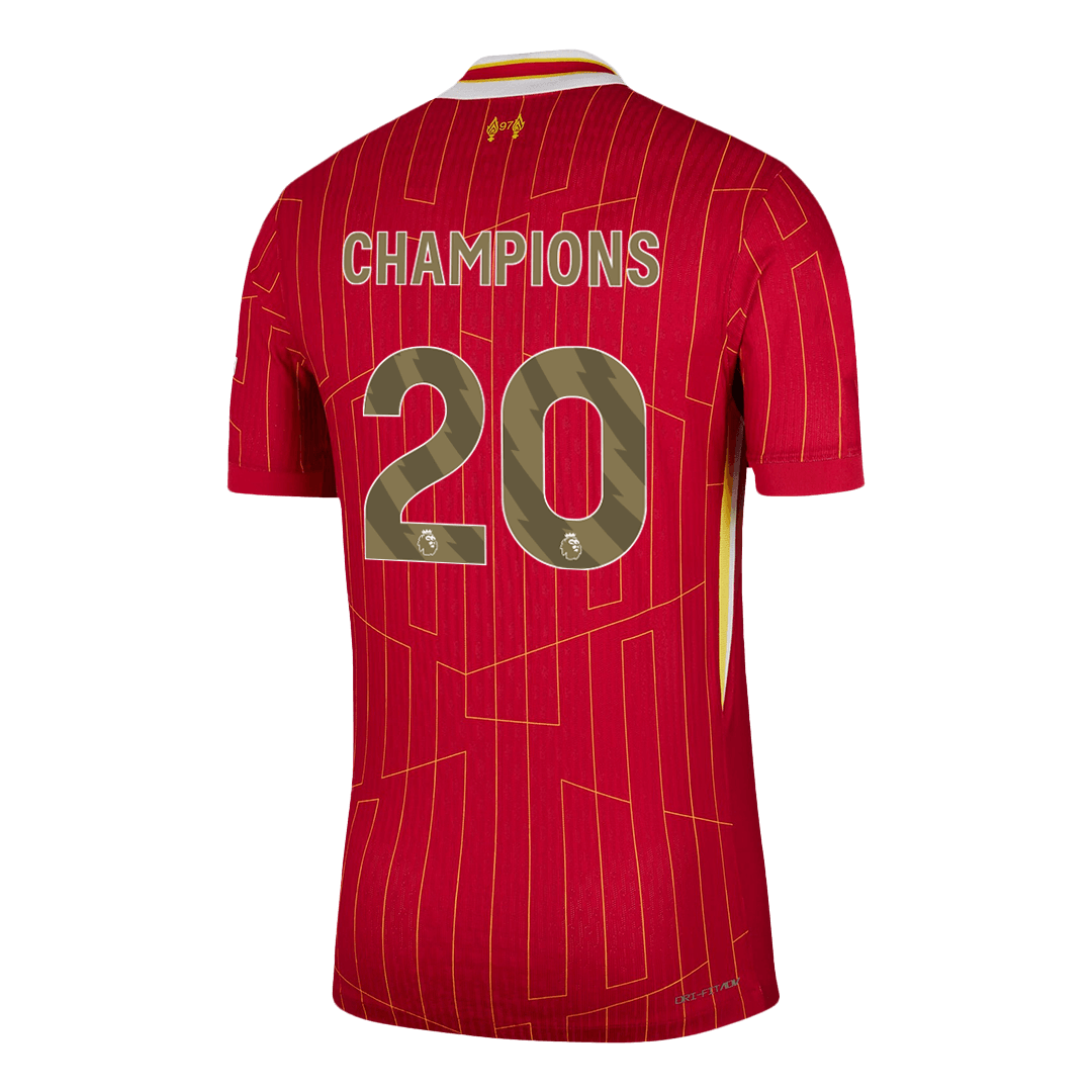 Camisola de futebol Liverpool CHAMPIONS #20 Home 2024/25 Champion Edition - Versão para jogadores