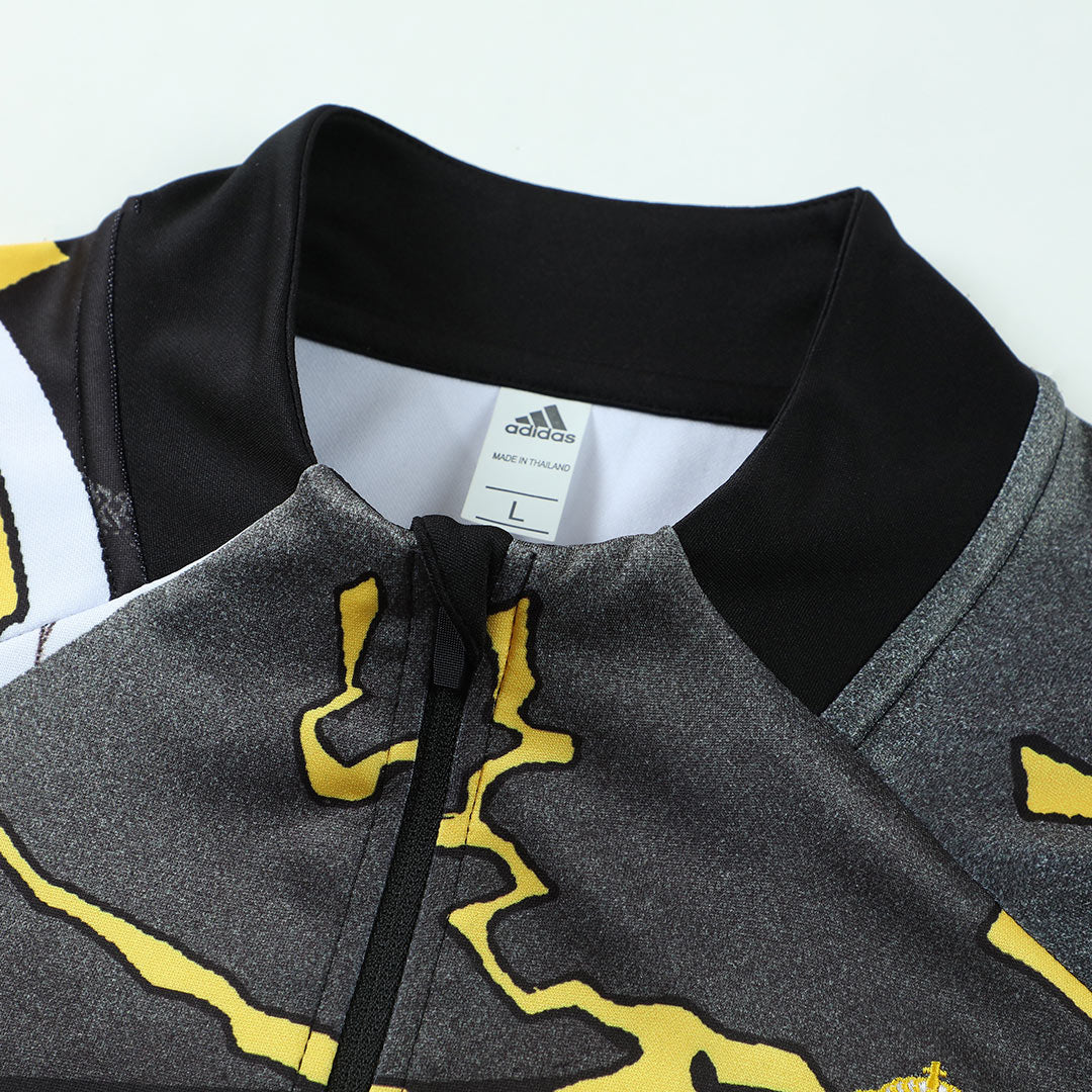 Real Madrid Zíper Moletom Conjunto (Top+Calças) 2025/26 Preto