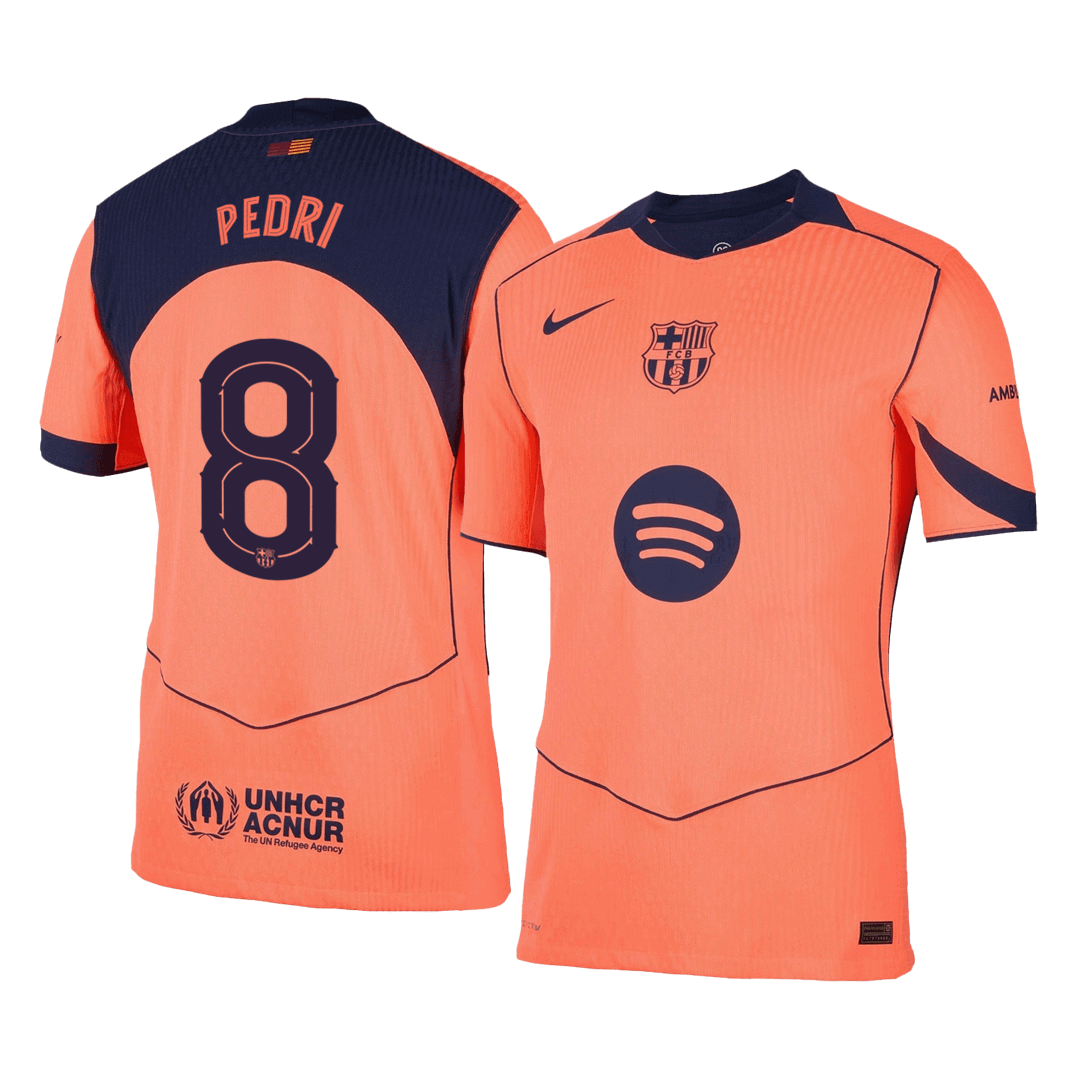 Autêntico PEDRI #8 Barcelona Fora Terceira UCL Futebol Camisas 2025/26