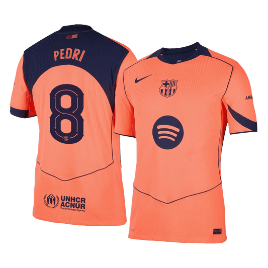 Autêntico PEDRI #8 Barcelona Fora Terceira UCL Futebol Camisas 2025/26