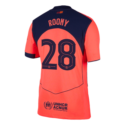 Jogador ROONY #28 Barcelona Fora Terceira Futebol Camisas 2025/26 Laranja