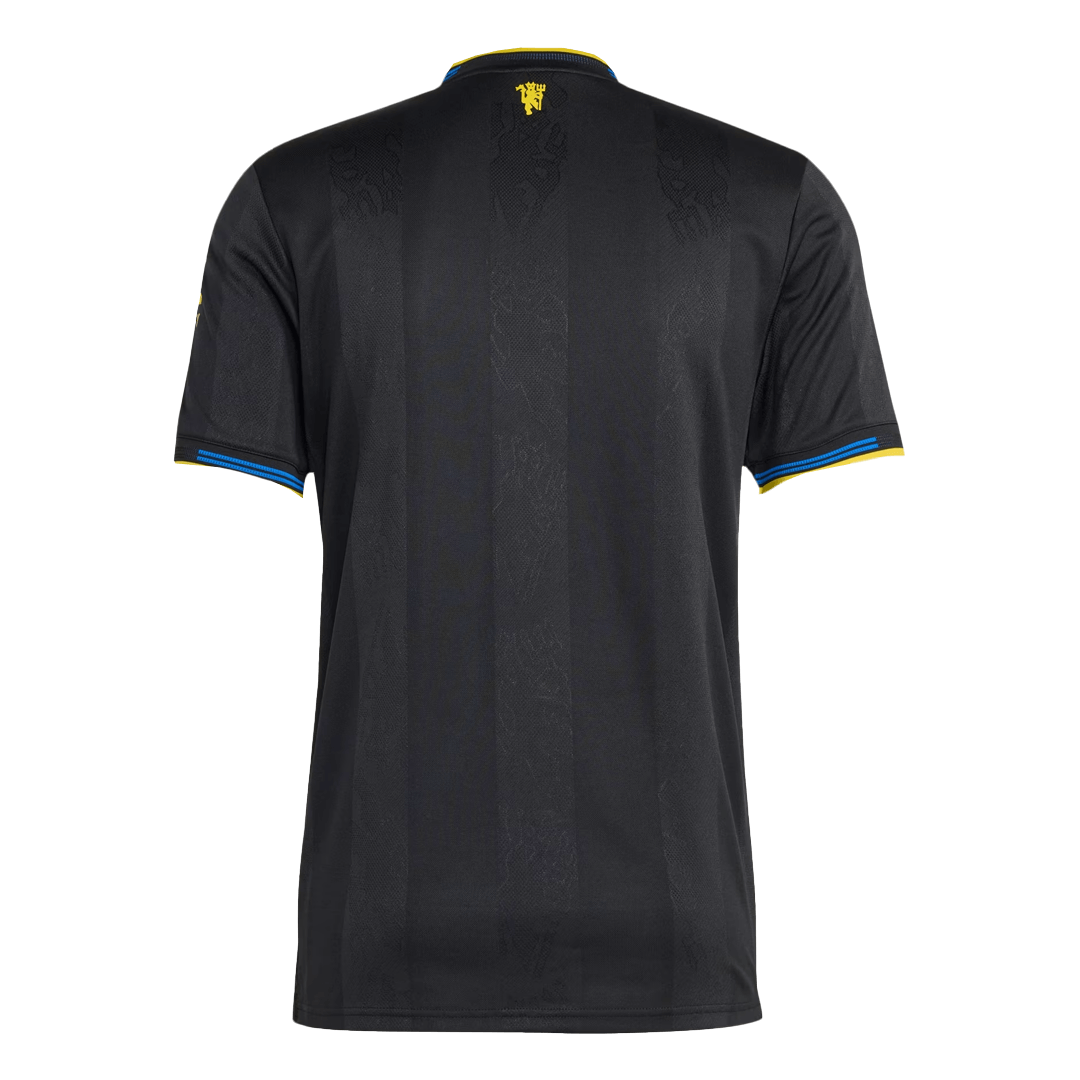 Autêntico Manchester United Fora Terceira Futebol Camisas 2025/26 Preto