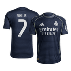 Jogador VINI JR. #7 Real Madrid Fora Futebol Camisas 2025/26 Marinha