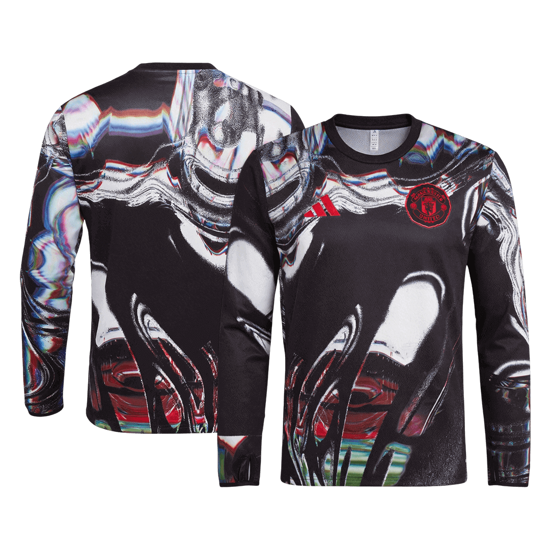 Manchester United Manga comprida Camisa 2025/26 Preto