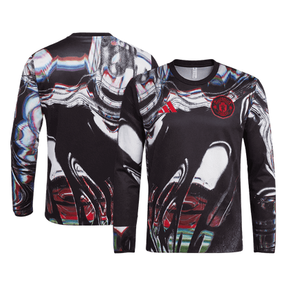 Manchester United Manga comprida Camisa 2025/26 Preto